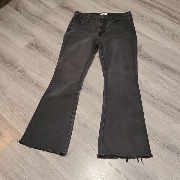 GUC Black Raw Hem Unpublished Flare Jeans - Picture 6 of 8
